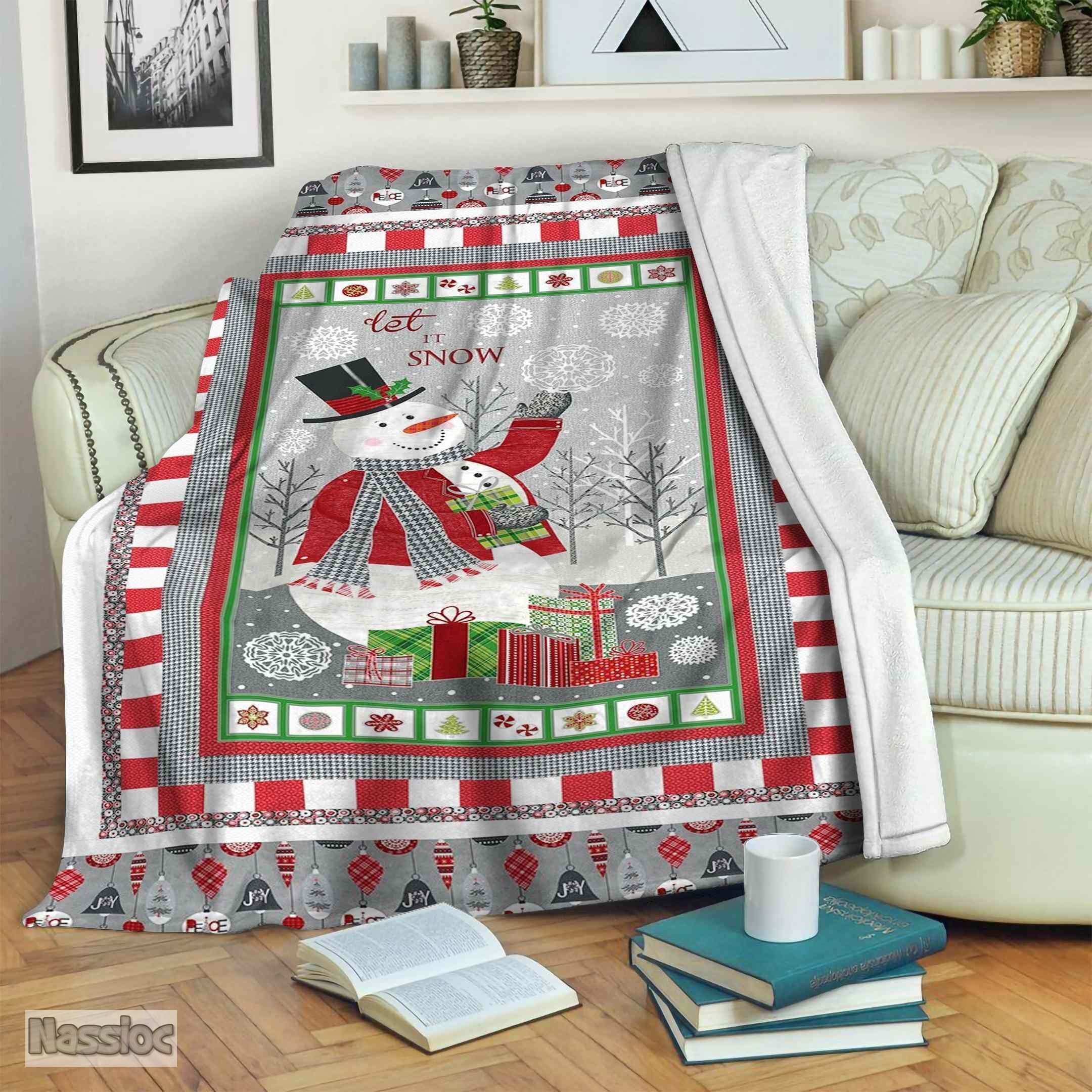 Snowman Christmas Fleece Blanket