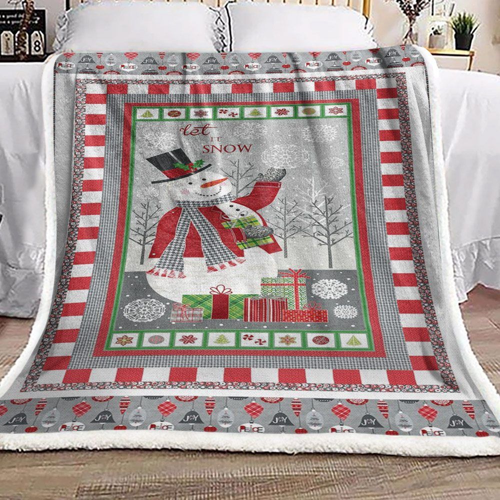 Snowman Christmas Sherpa Fleece Blanket