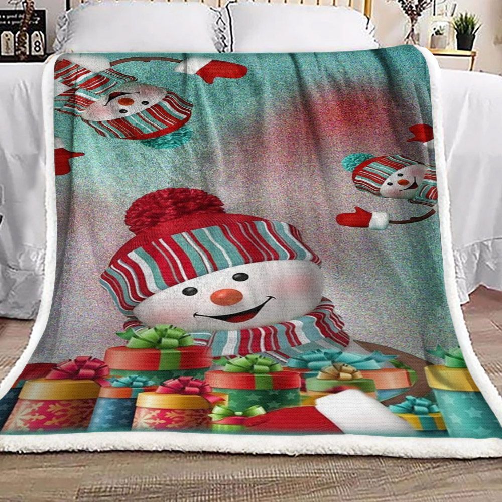 Snowman Christmas Sherpa Fleece Blanket