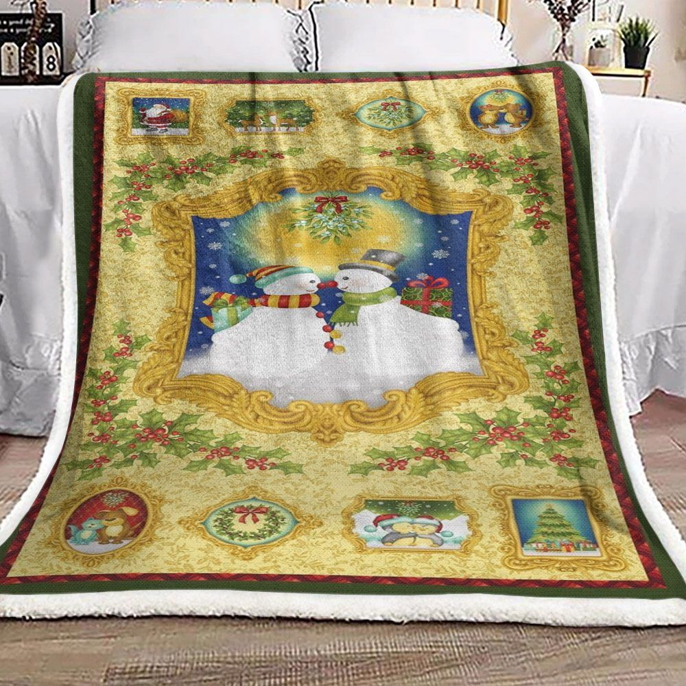 Snowman Christmas Sherpa Fleece Blanket