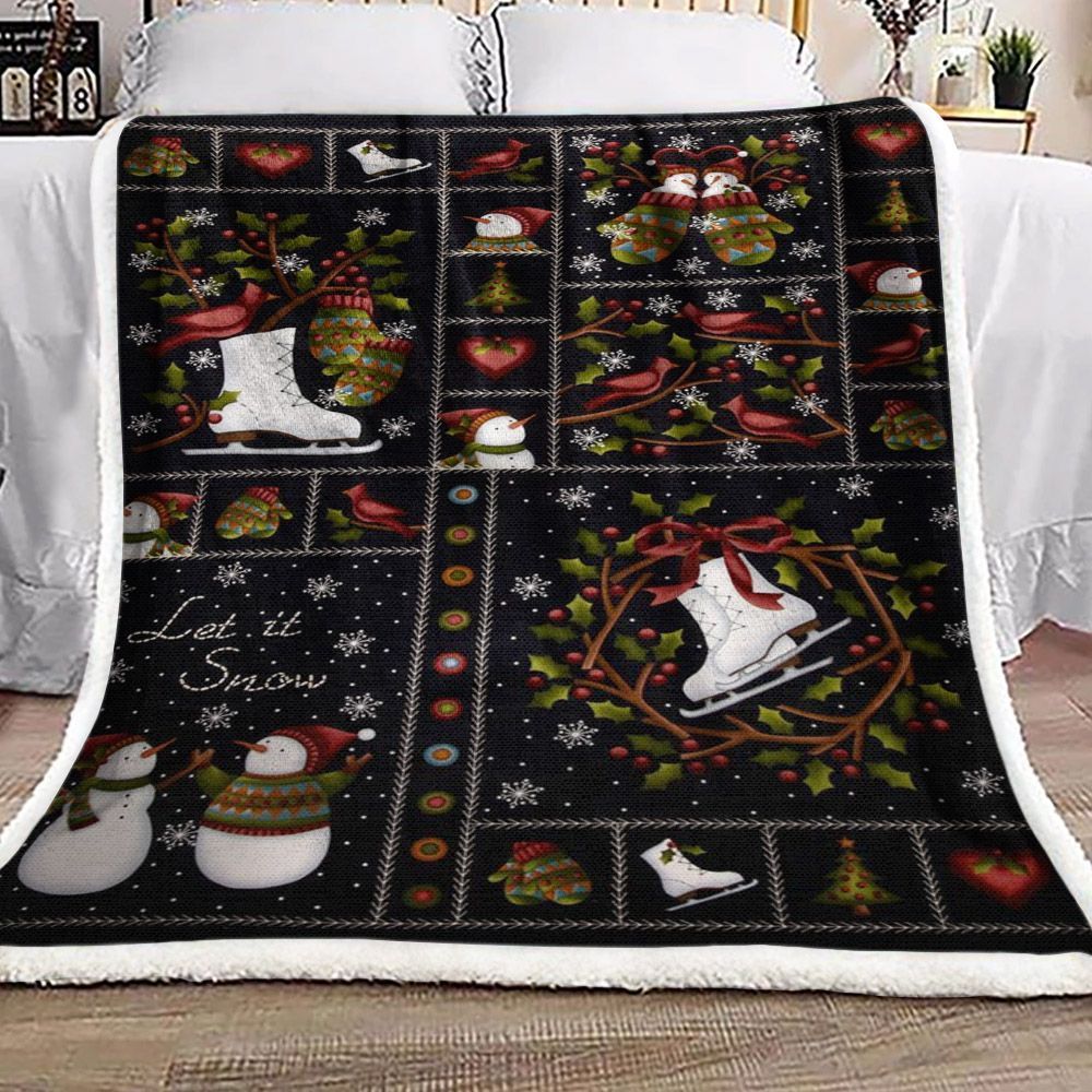 Snowman Christmas Sherpa Fleece Blanket