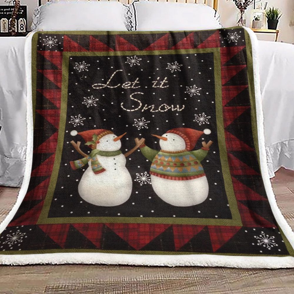 Snowman Christmas Sherpa Fleece Blanket