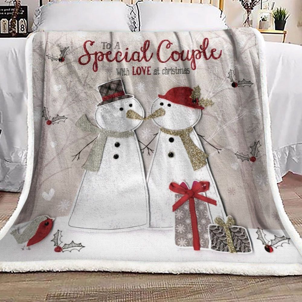 Snowman Christmas Sherpa Fleece Blanket