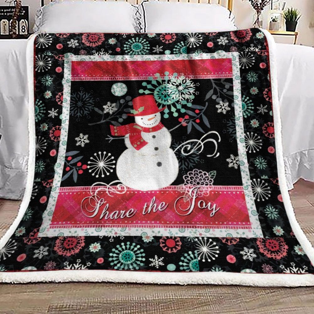 Snowman Christmas Sherpa Fleece Blanket