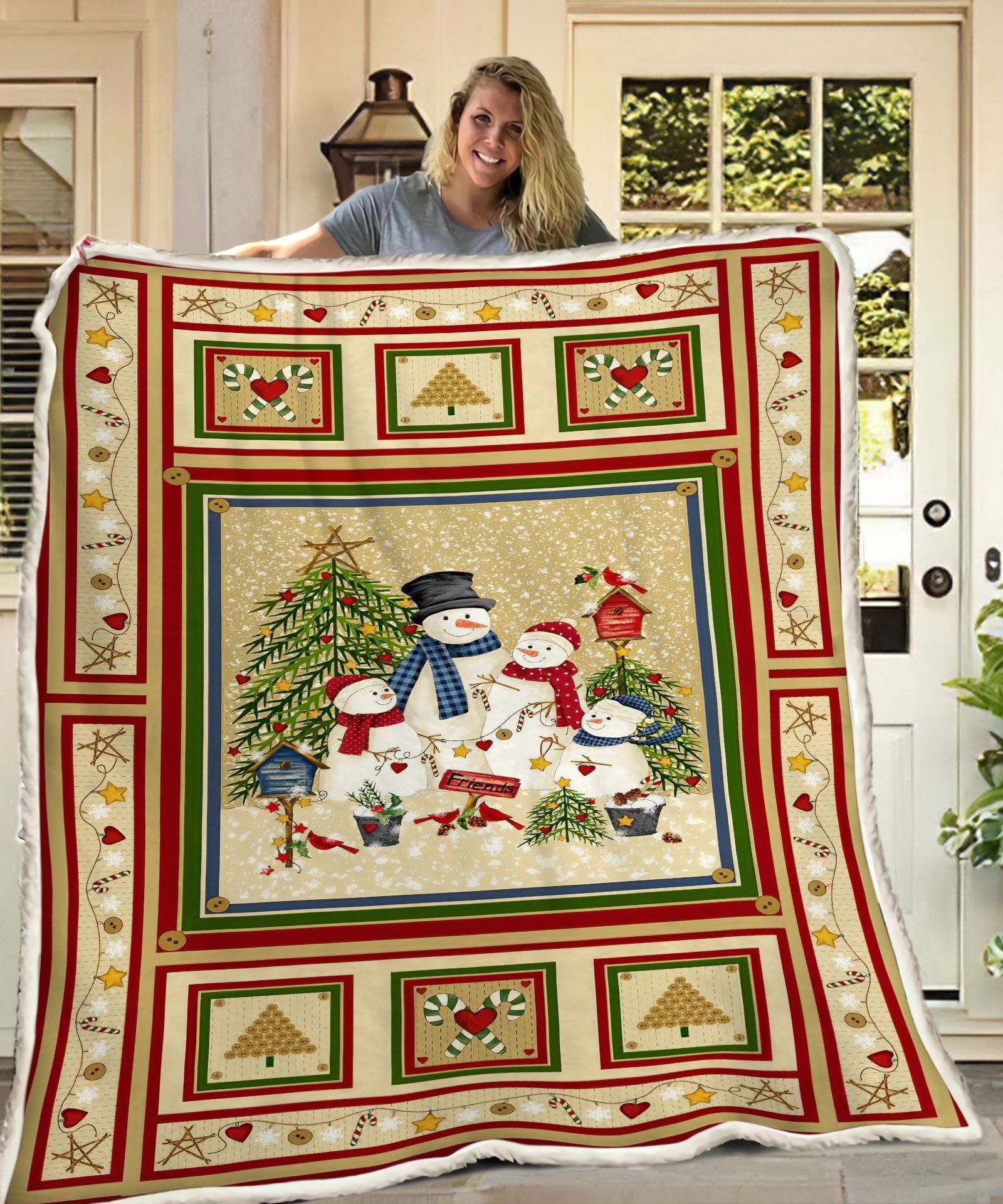 Snowman Christmas Fleece Blanket