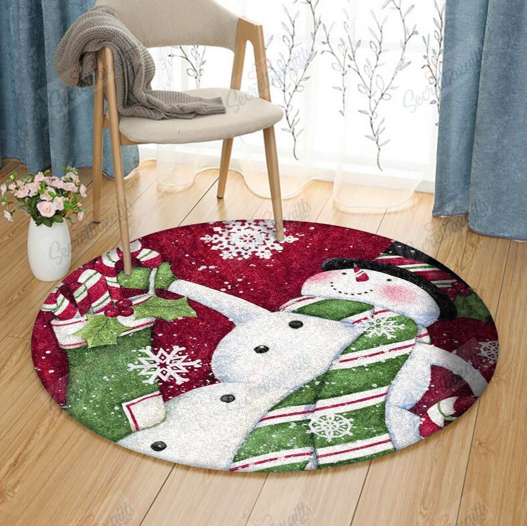 Snowman Christmas Round Carpet