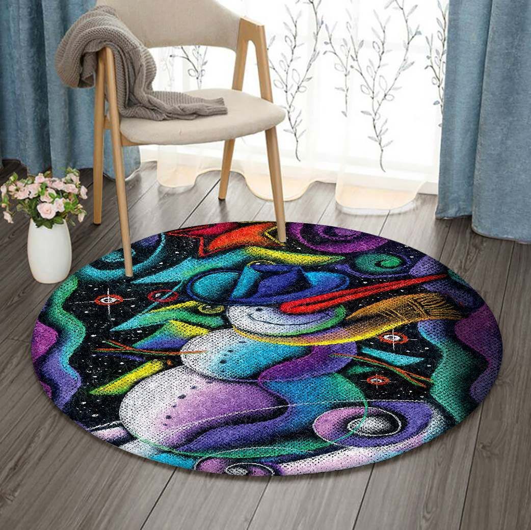 Snowman Christmas Round Carpet