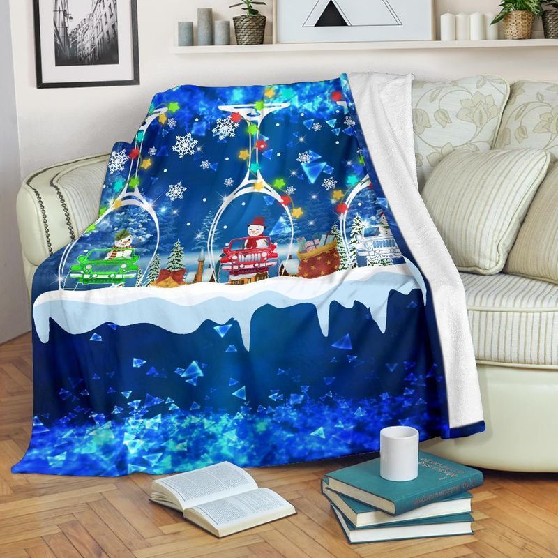 Snowman Sherpa Fleece Blanket