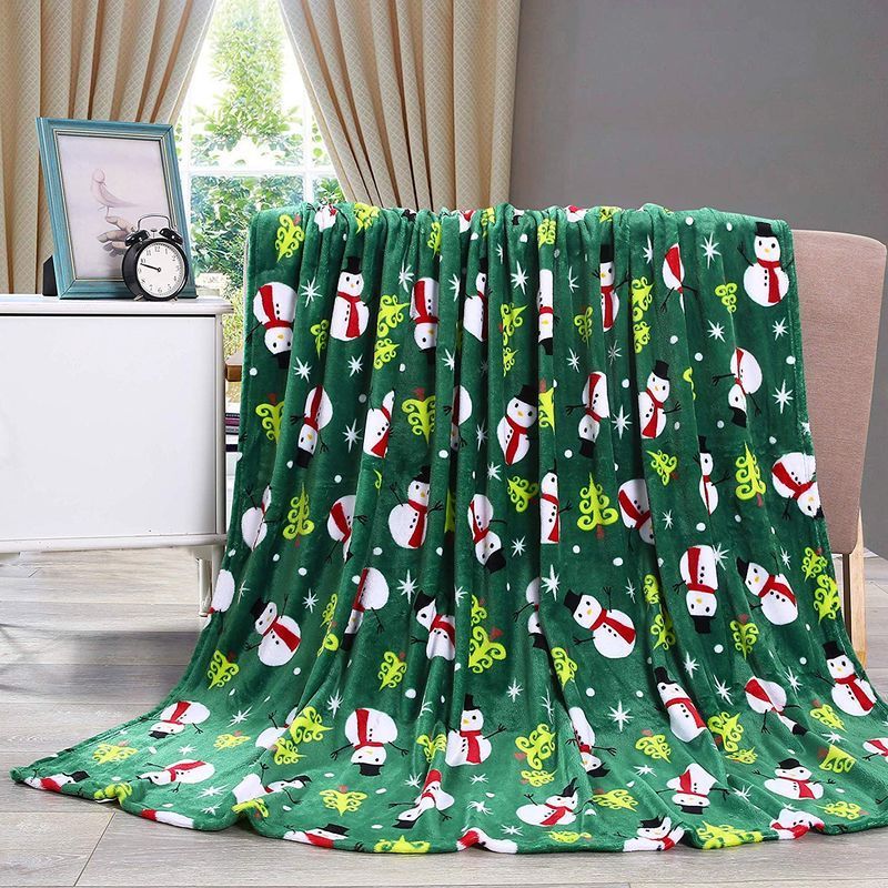 Snowman Sherpa Fleece Blanket