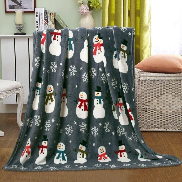 Snowman Sherpa Fleece Blanket
