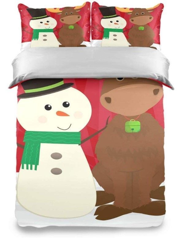 Snowman Cow Bedding Set