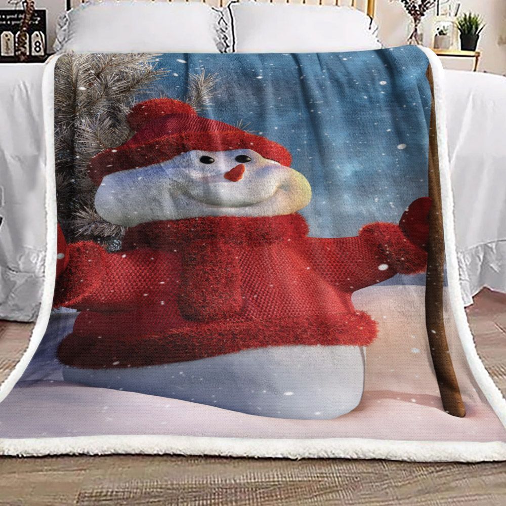 Snowman Sherpa Fleece Blanket