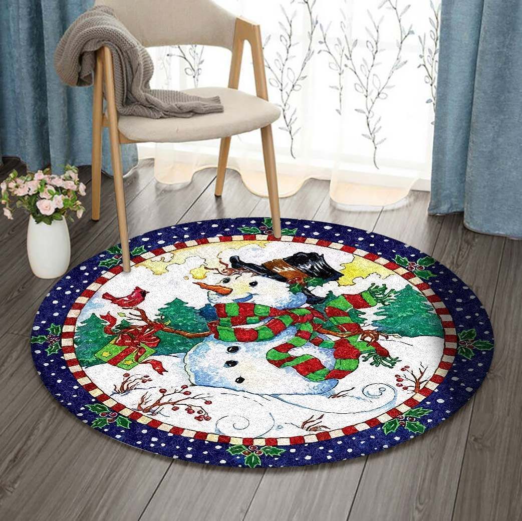 Snowman Round Carpet