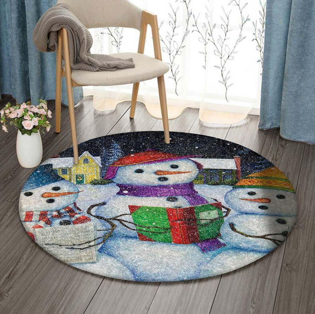 Snowman Round Carpet