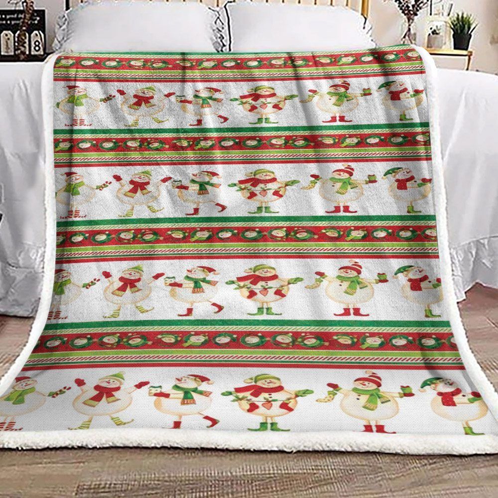 Snowman Sherpa Fleece Blanket