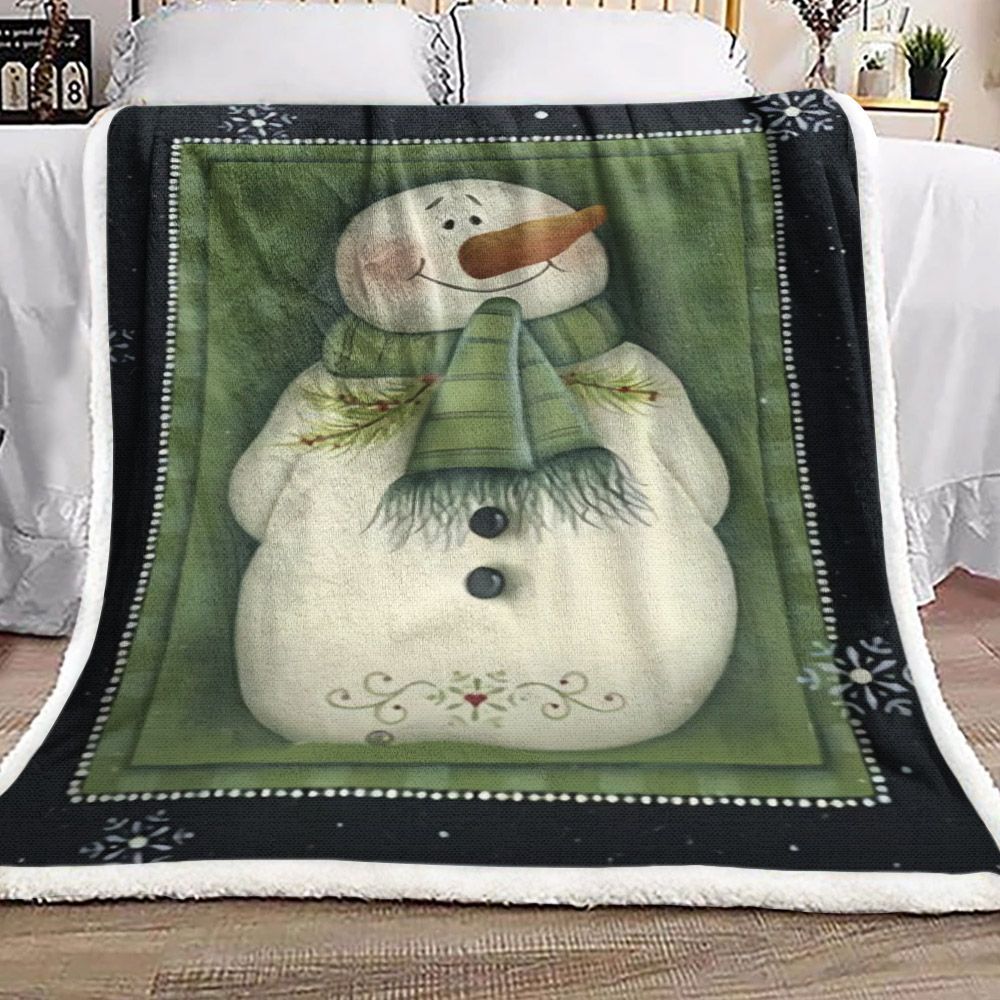 Snowman Sherpa Fleece Blanket