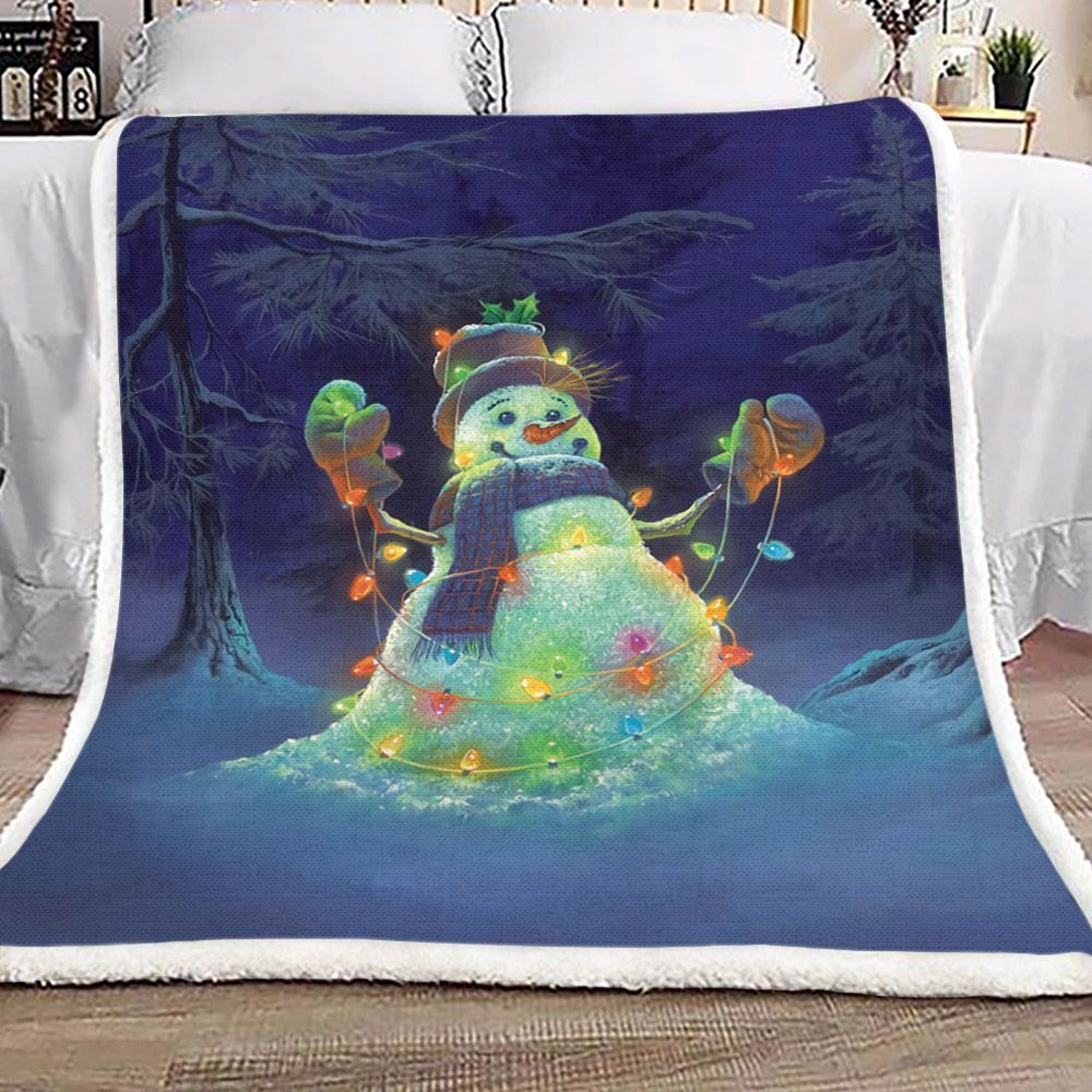 Snowman Sherpa Fleece Blanket