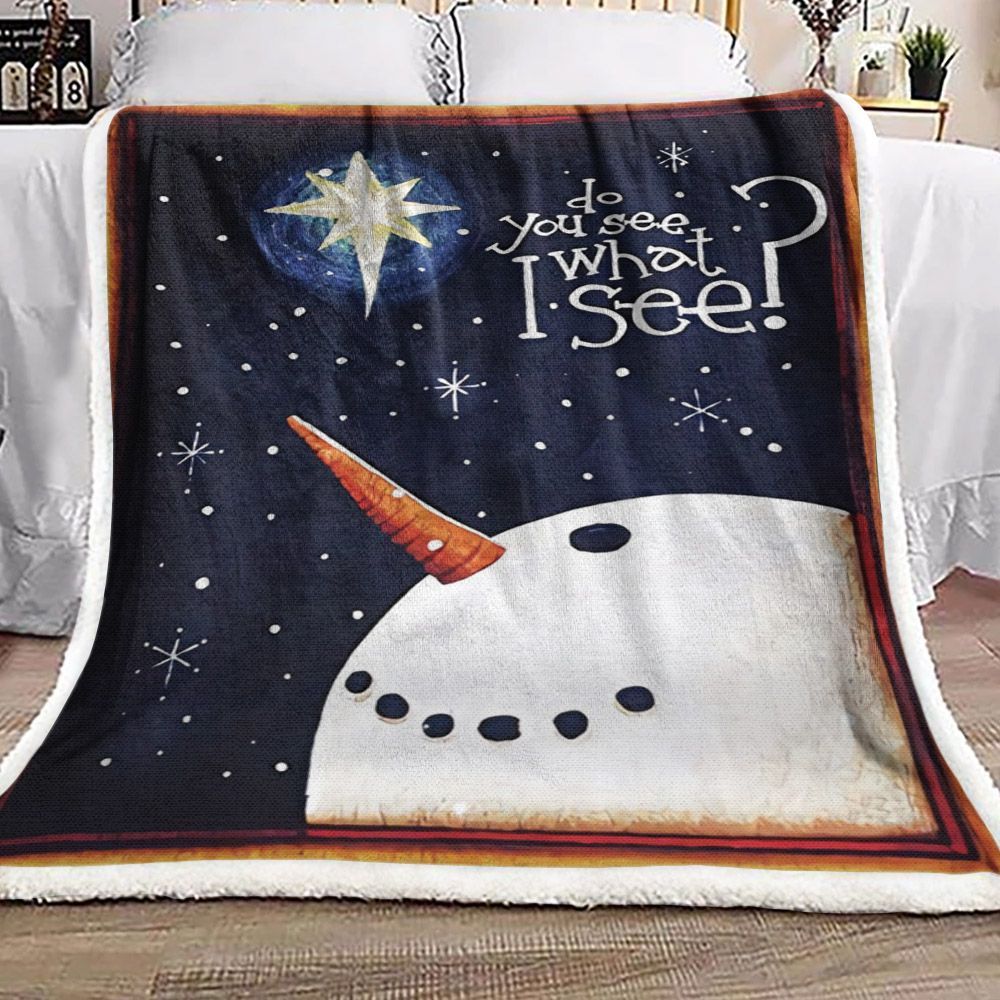 Snowman Sherpa Fleece Blanket