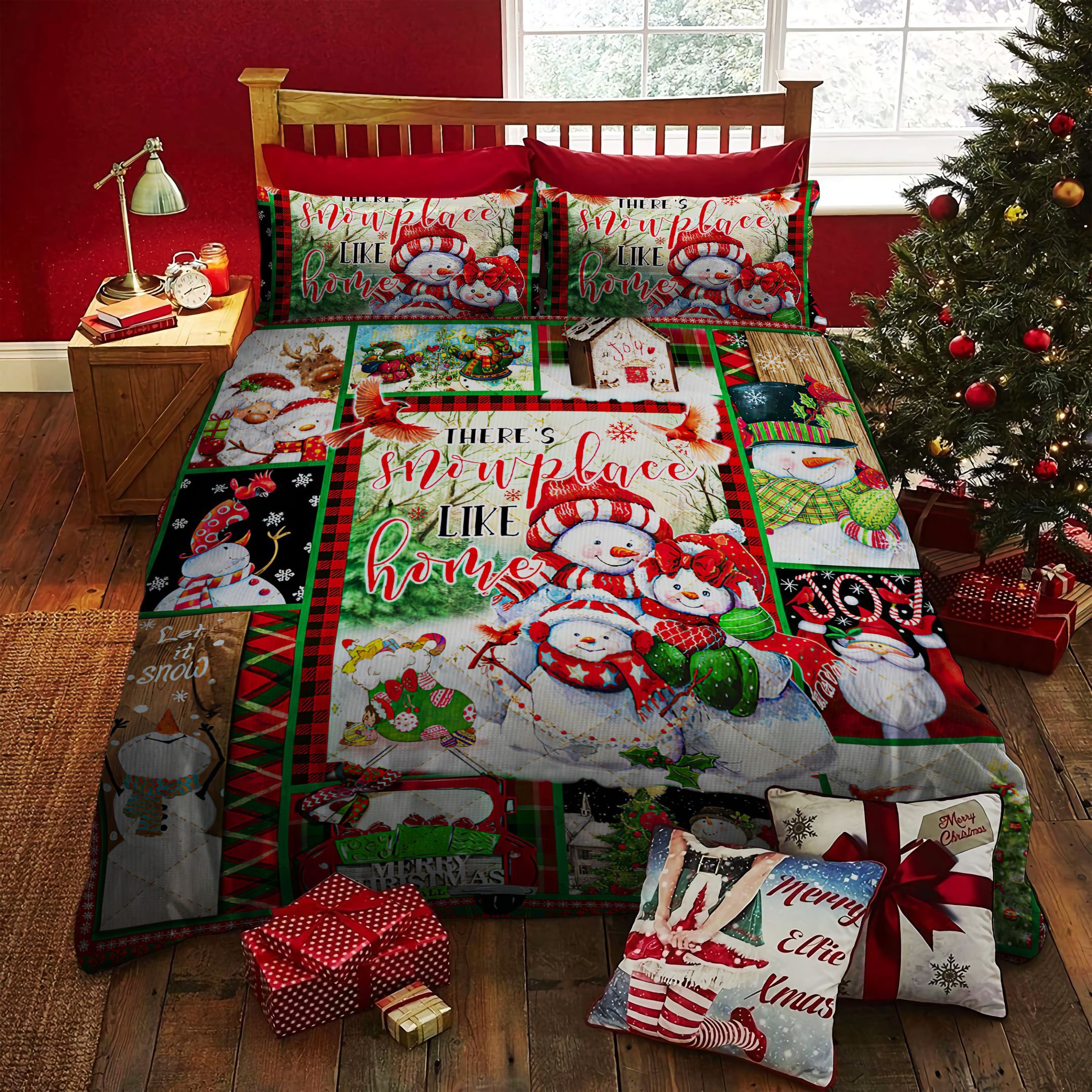 Snowman Family Bedding Set