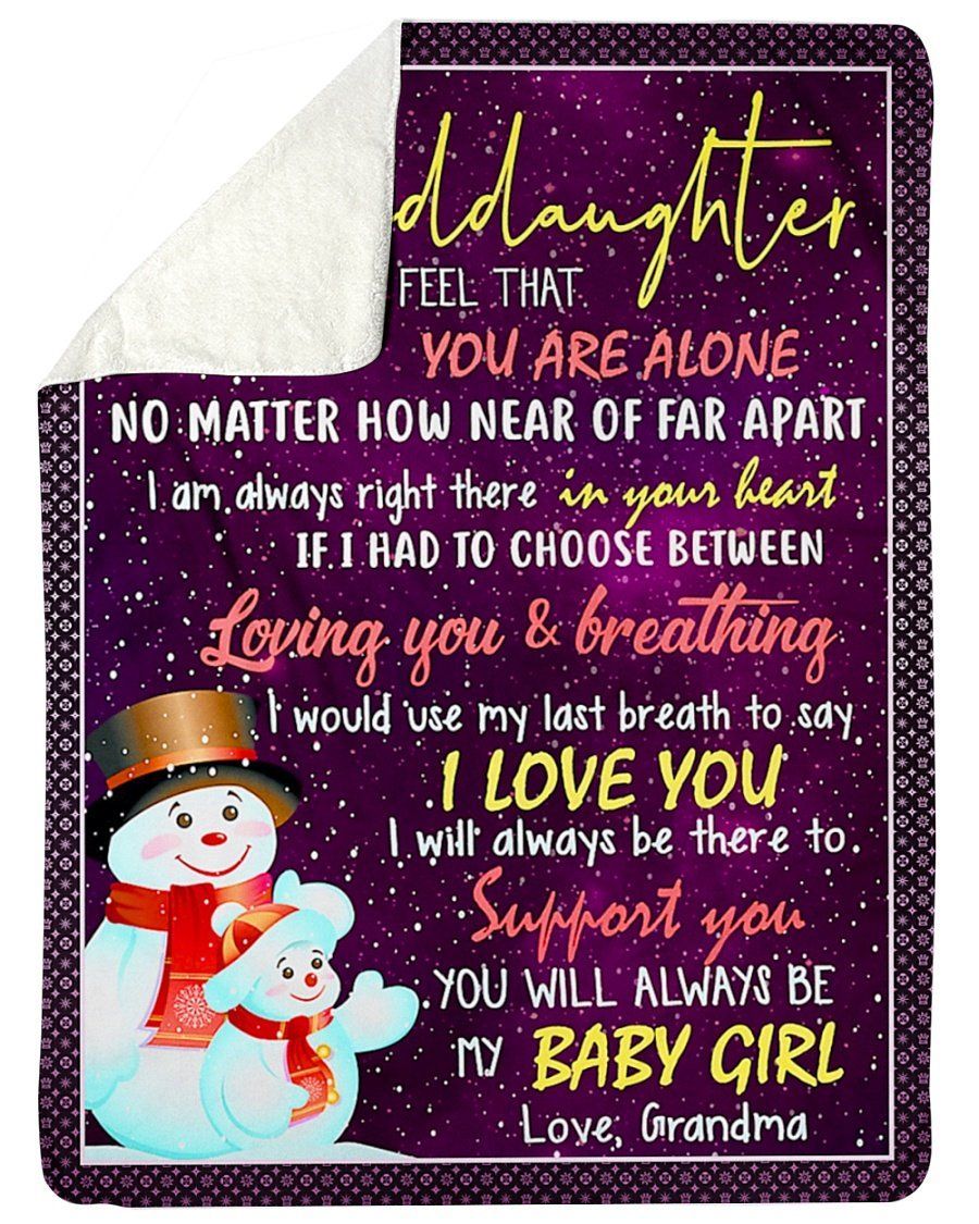 Snowman Grandma To Granddaughter Fleece Blanket You’ll Always Be My Baby Girl Sherpa Blanket