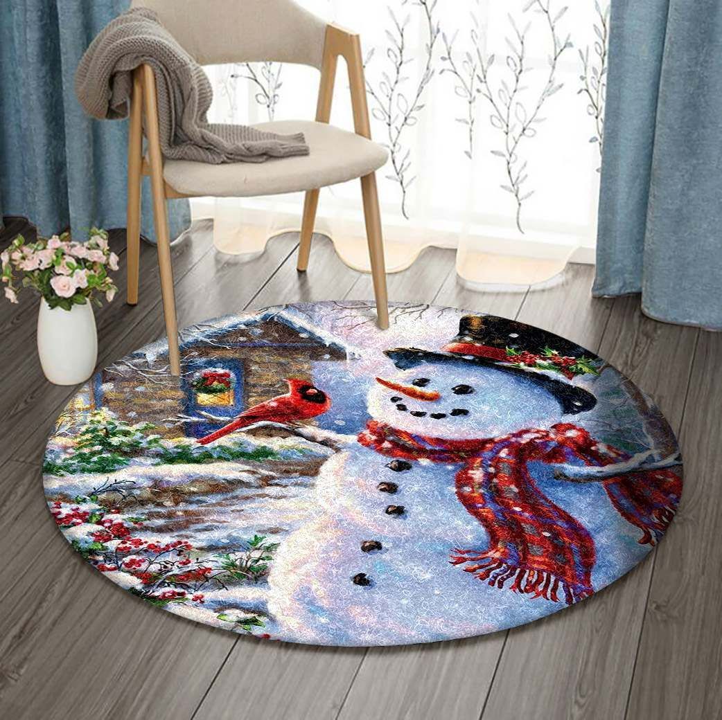 Snowman Round Carpet