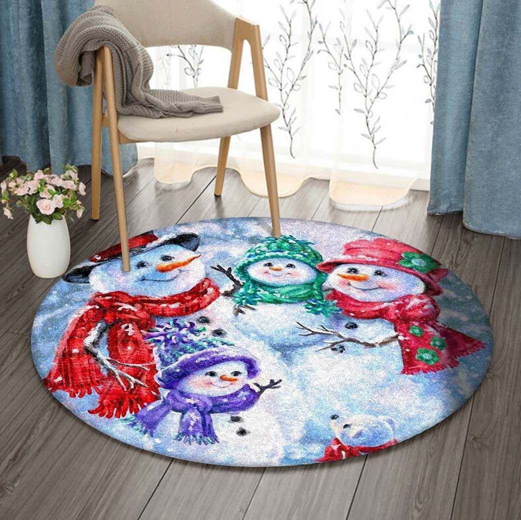 Snowman Round Carpet