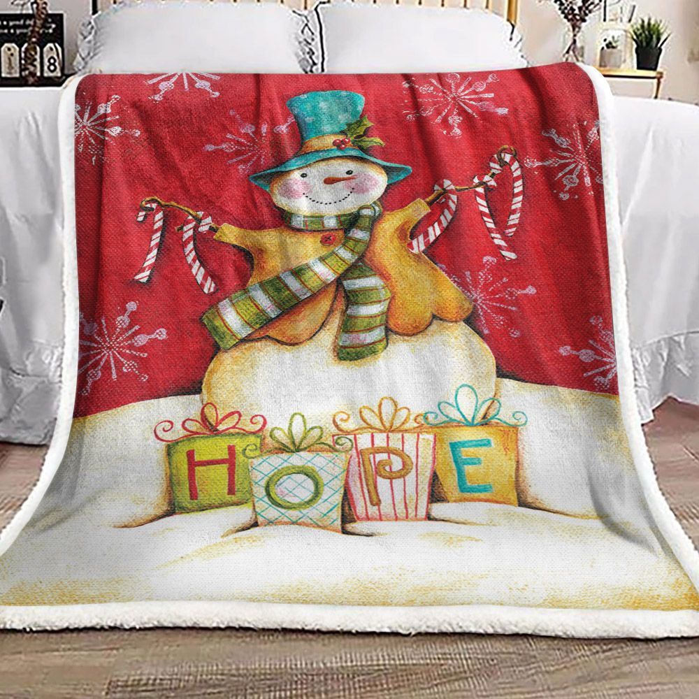 Snowman Hope Sherpa Fleece Blanket