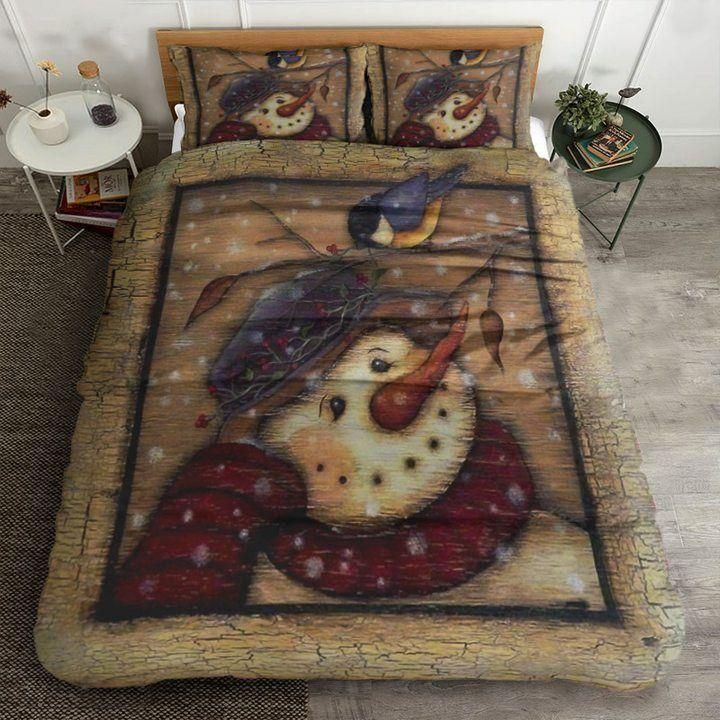Snowman Is Thinking Printed Bedding Set