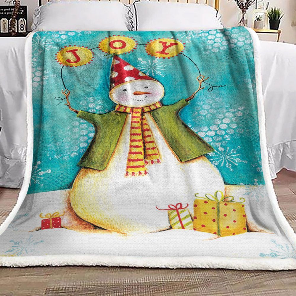 Snowman Joy Sherpa Fleece Blanket