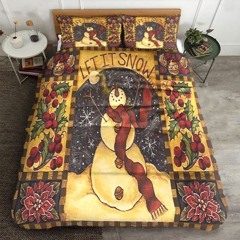 Snowman Let It Snow Bedding Set