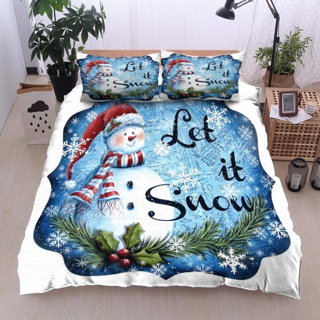 Snowman Let It Snow Bedding Set