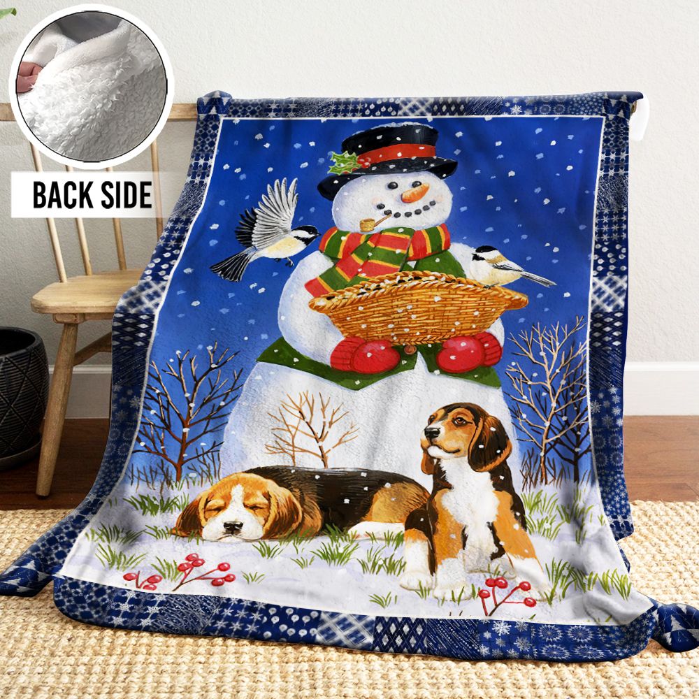 Snowman Sherpa Fleece Blanket