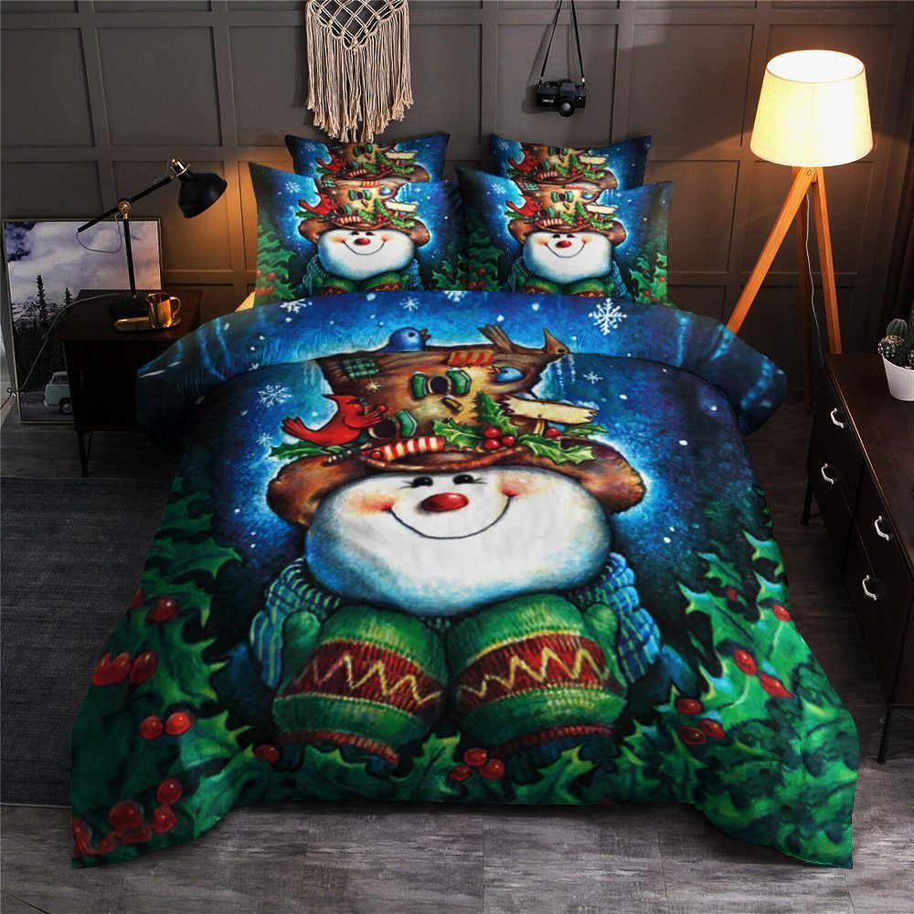Snowman Merry Christmas Bedding Set