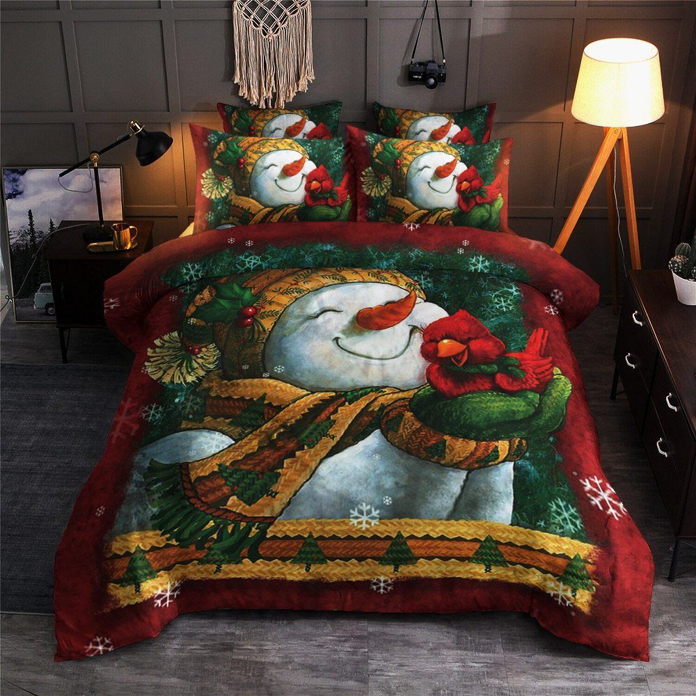 Snowman Merry Christmas Bedding Set