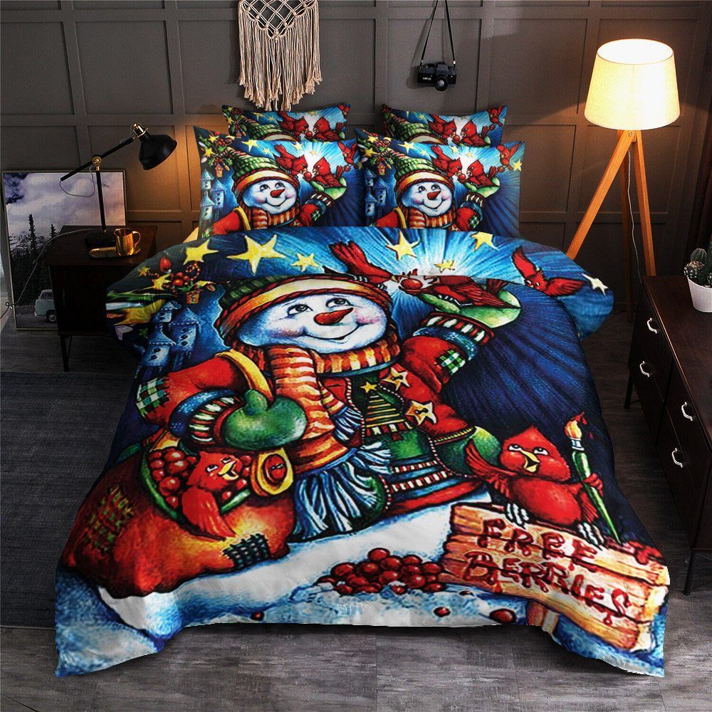 Snowman Merry Christmas Bedding Set