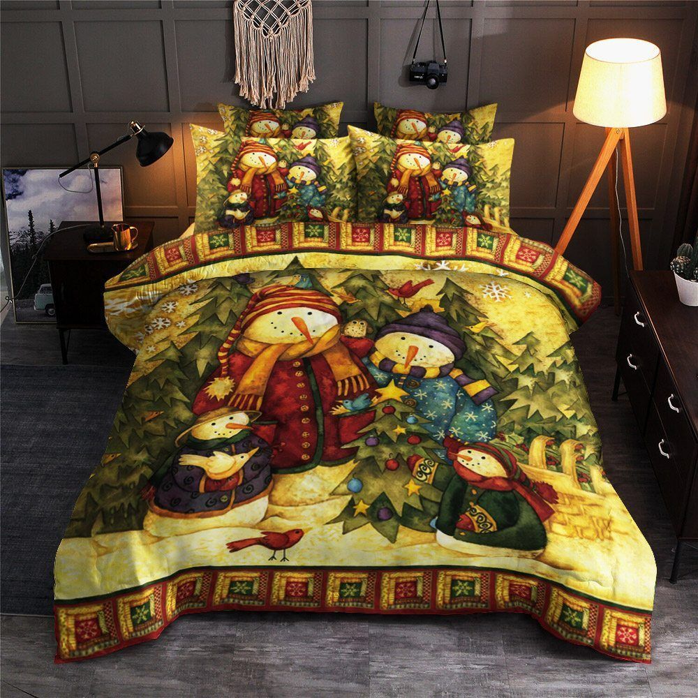 Snowman Merry Christmas Bedding Set