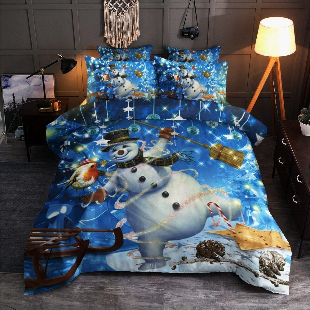 Snowman Merry Christmas Bedding Set