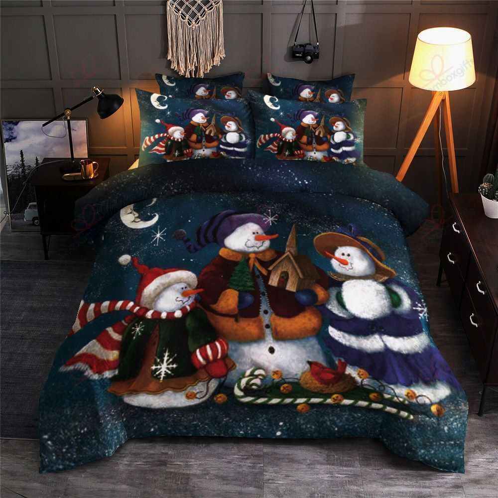 Snowman Merry Christmas Bedding Set