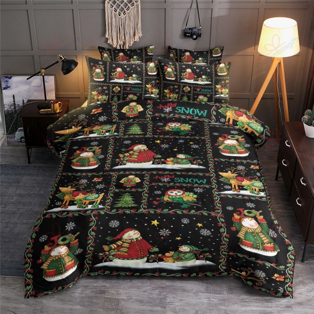 Snowman Merry Christmas Bedding Set