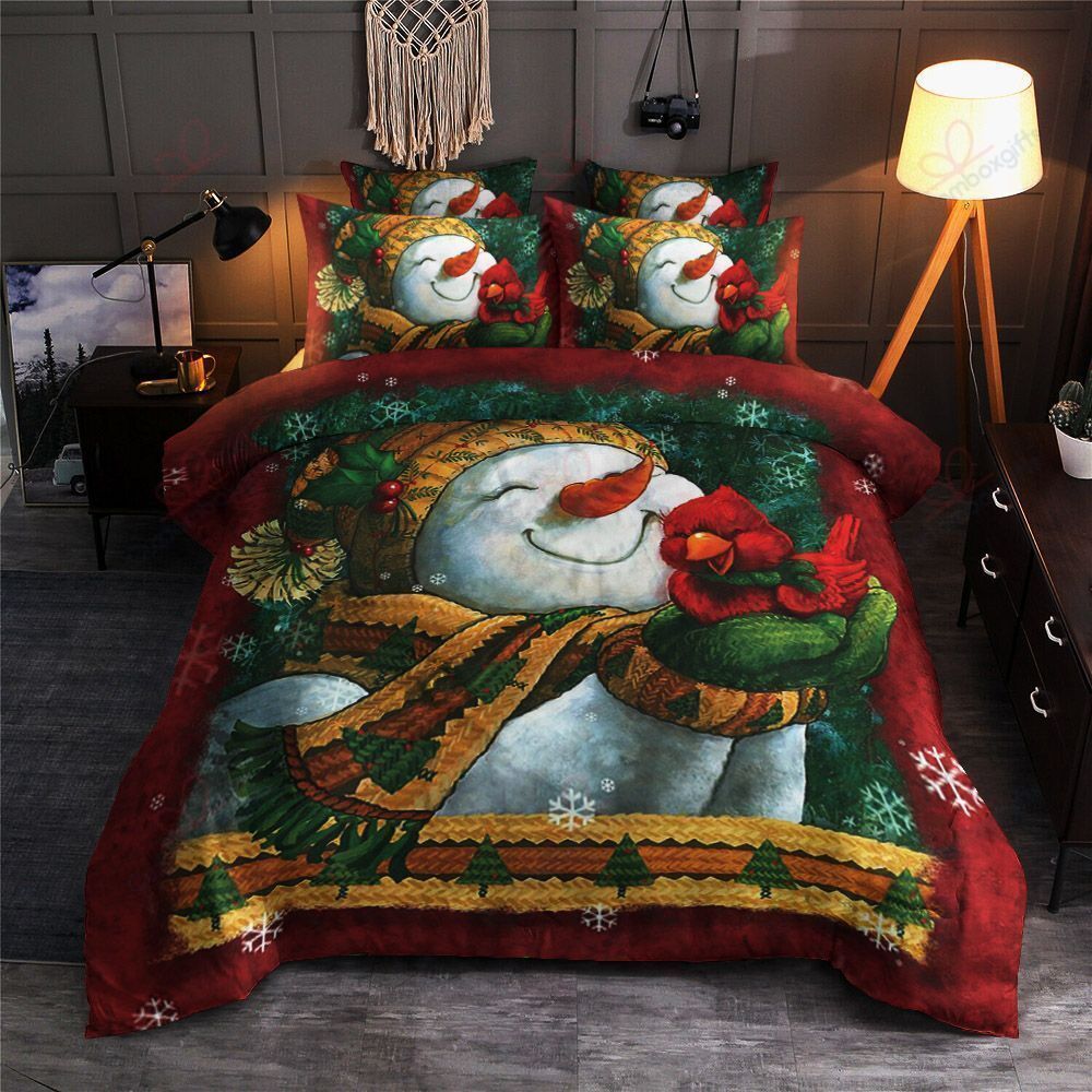 Snowman Merry Christmas Bedding Set
