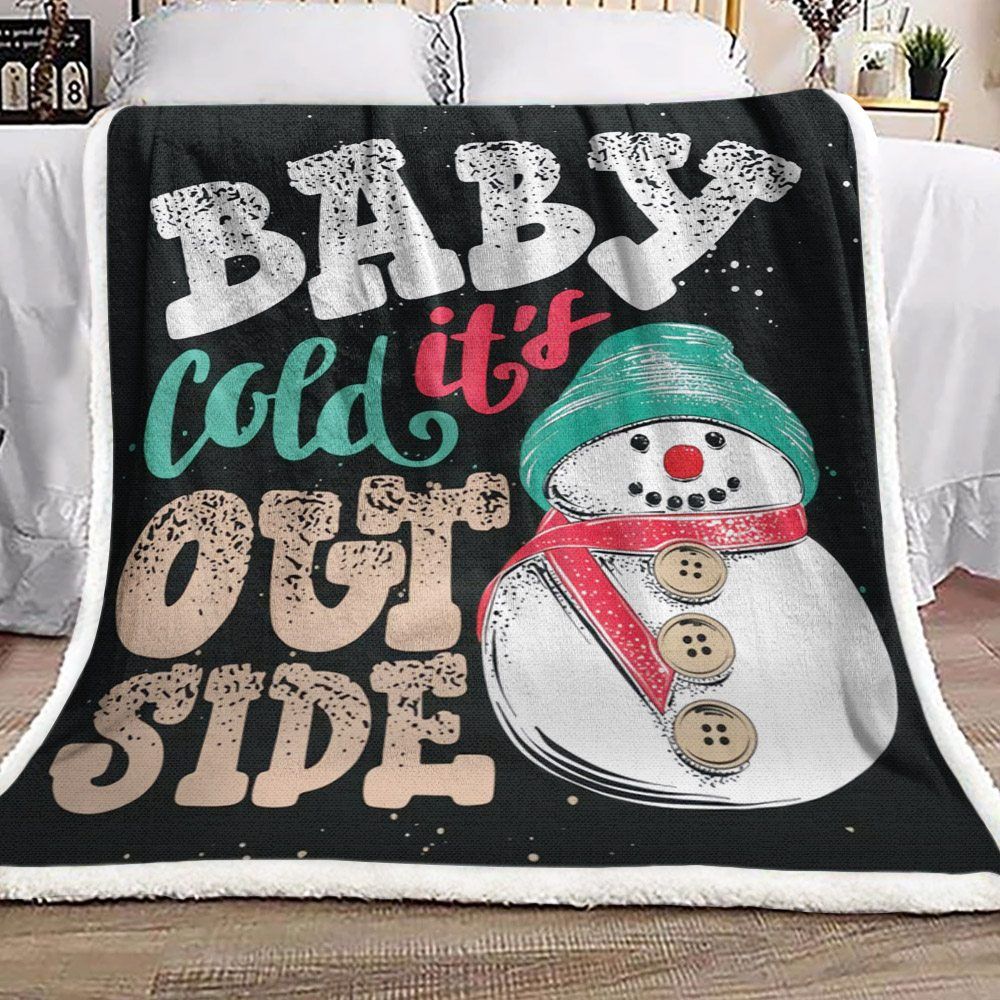 Snowman Sherpa Fleece Blanket
