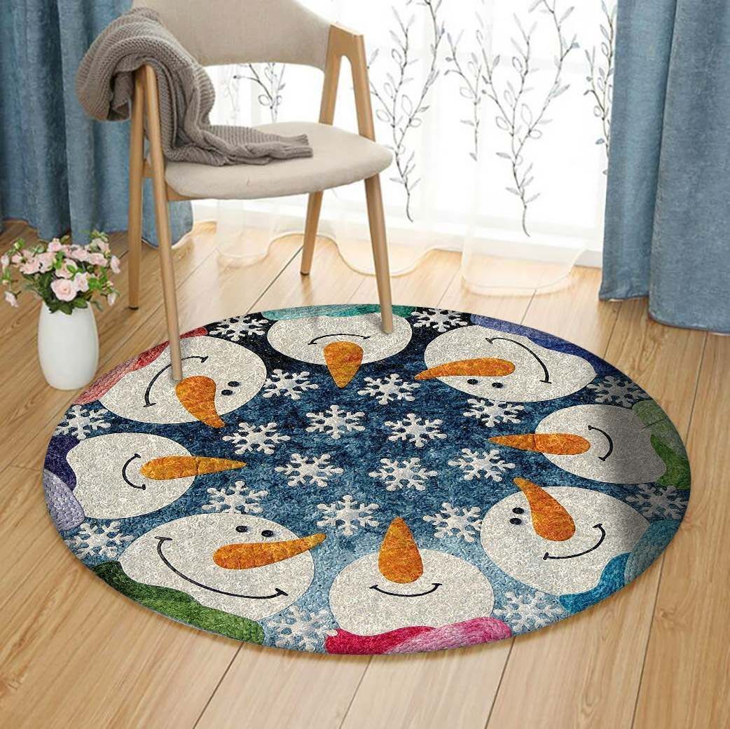 Snowman Neighborhood Round Carpet