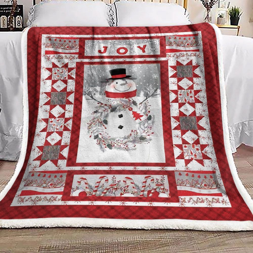 Snowman Sherpa Fleece Blanket