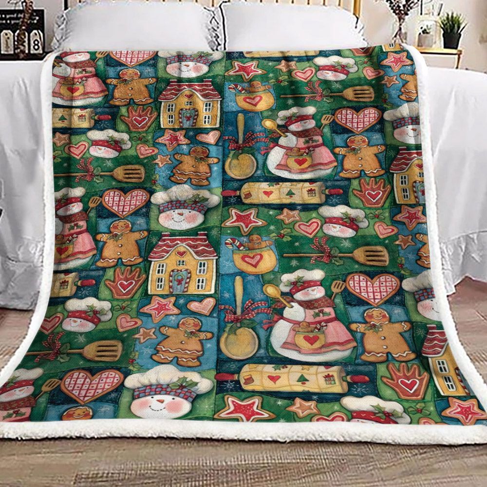 Snowman Sherpa Fleece Blanket