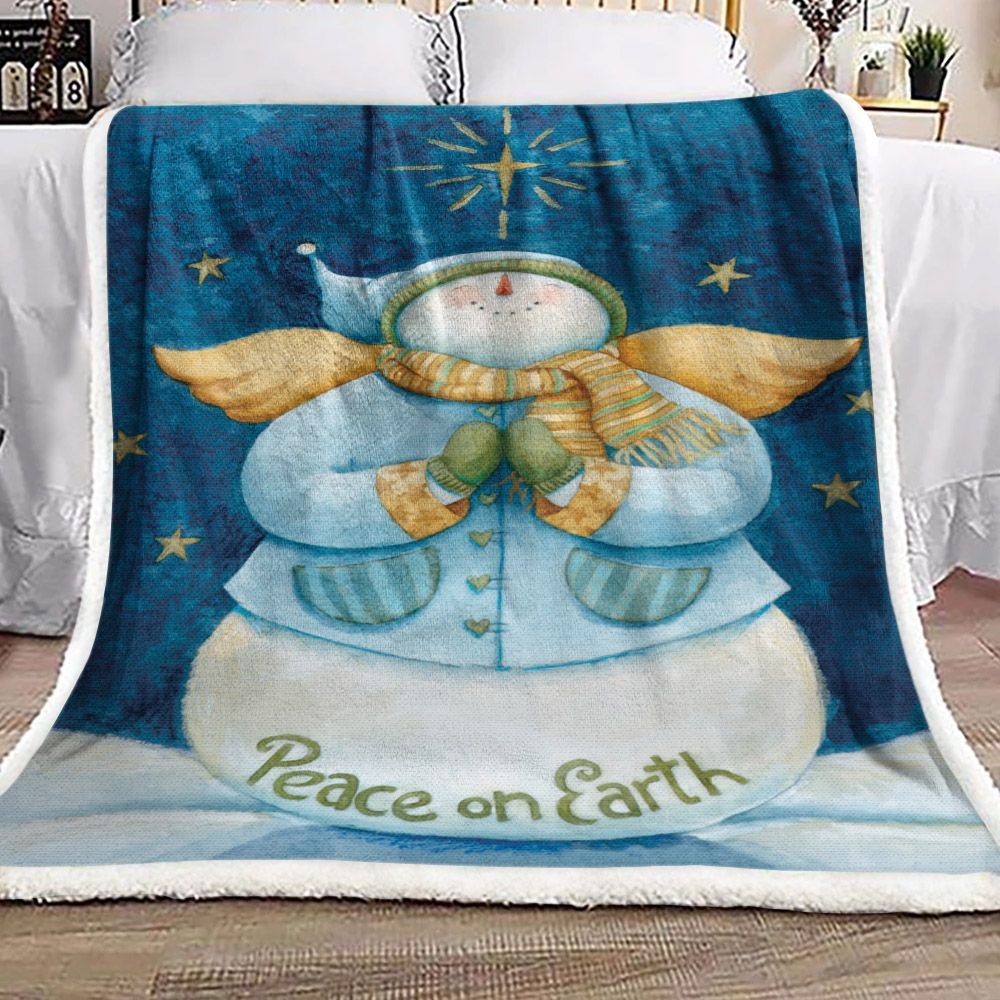 Snowman Sherpa Fleece Blanket