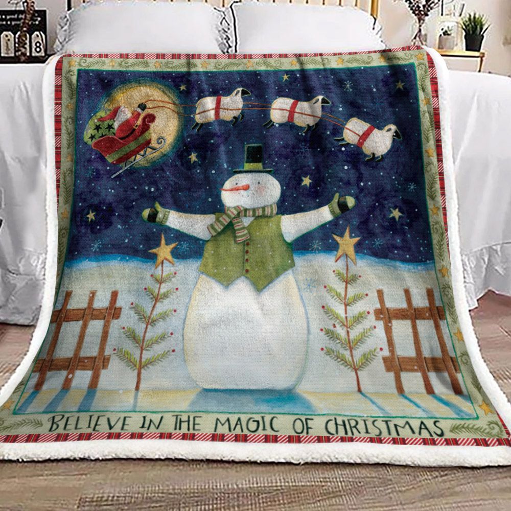 Snowman Sherpa Fleece Blanket