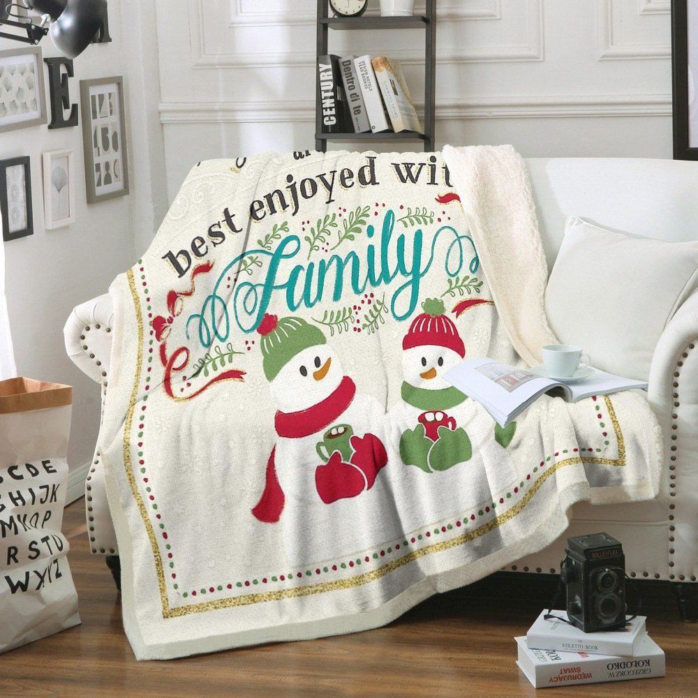 Snowman Sherpa Fleece Blanket