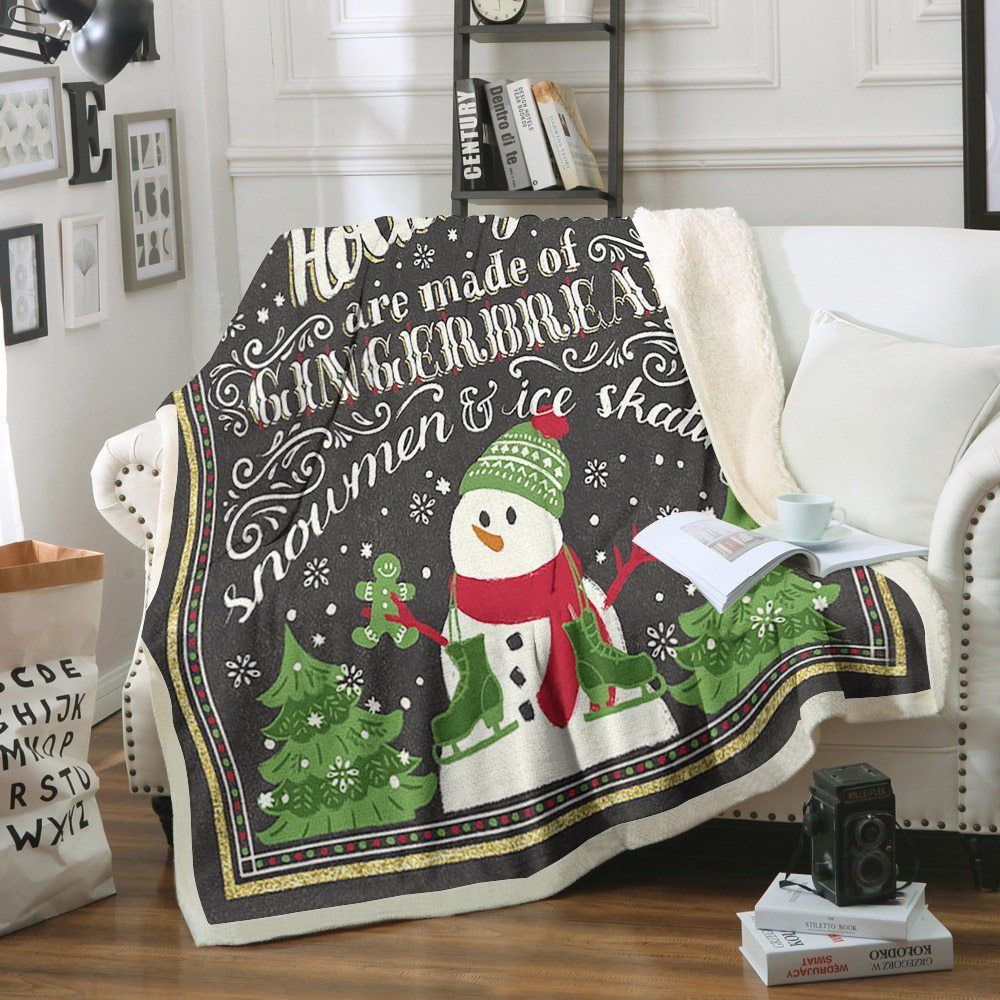 Snowman Sherpa Fleece Blanket
