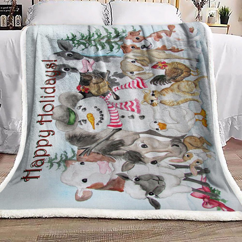 Snowman Sherpa Fleece Blanket