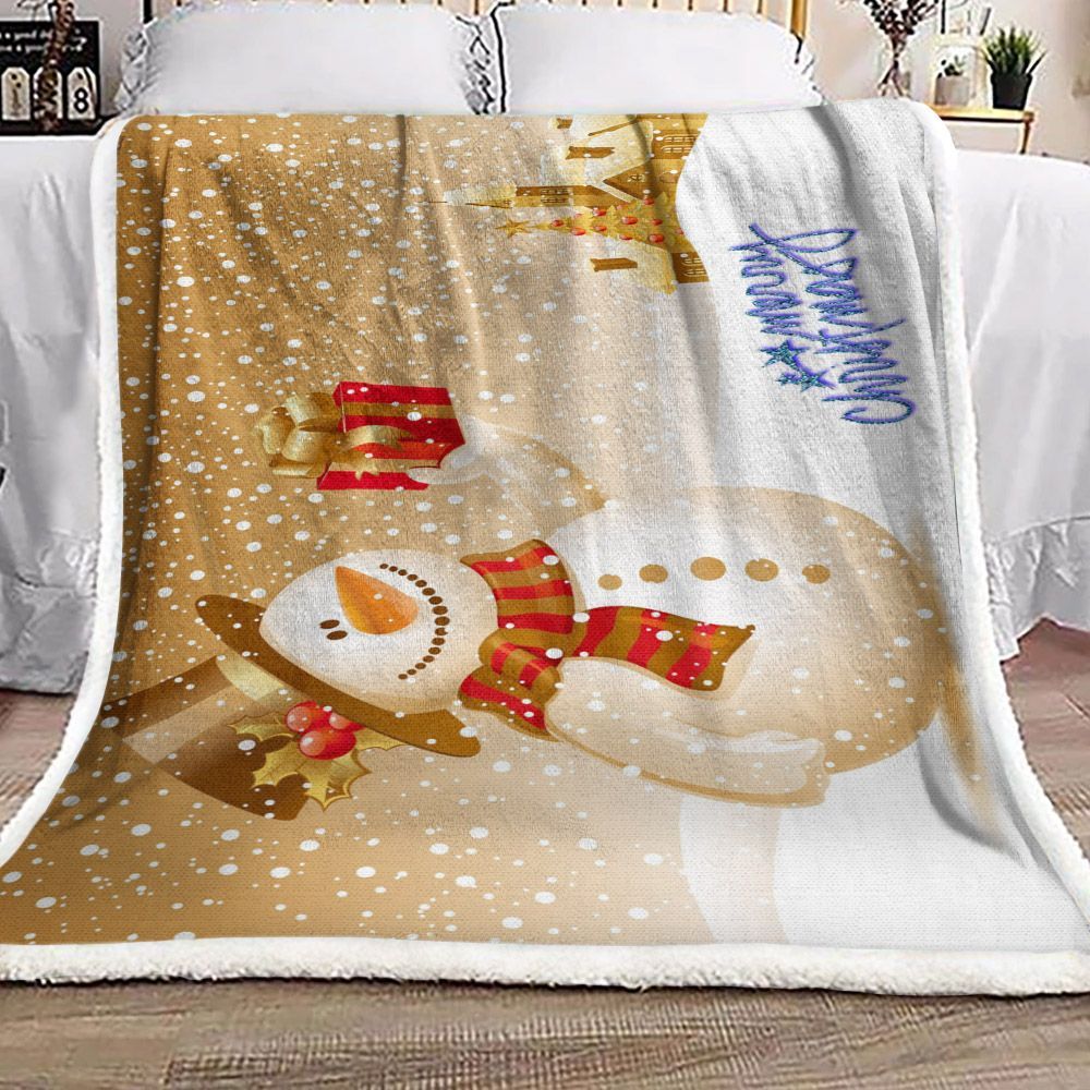 Snowman Sherpa Fleece Blanket